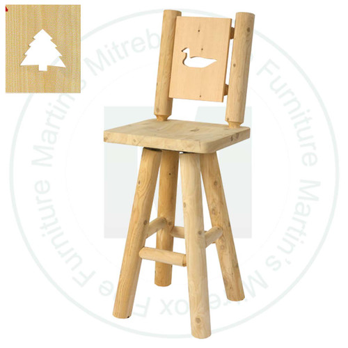 Hinterland Log Swivel Tree Cut - Out Back 30'' Bar Stool.