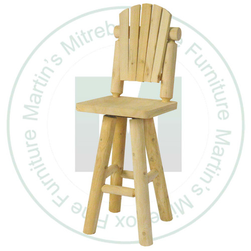 Muskoka Log Swivel 30'' Bar Stool.