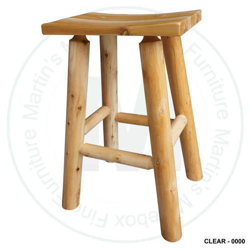 Log Solid Saddle 30'' Stool.