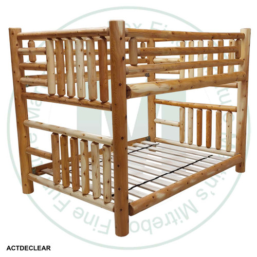 Hinterland Queen Over Queen Log Bunk bed.