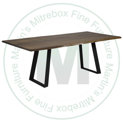 Wormy Maple Viking Live Edge Solid Top Double Pedestal Table 48''D x 84''W x 30''H