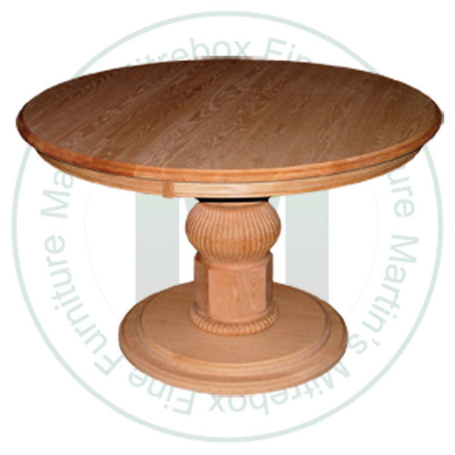Oak Boston Single Pedestal Table 60''D x 60''W x 30''H Round Solid Top Table Has 1.25'' Thick Top