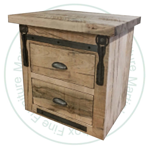 Pine Iron Track 2 Drawer Nightstand