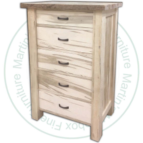 Wormy Maple Live Edge Chest of 5 Drawers