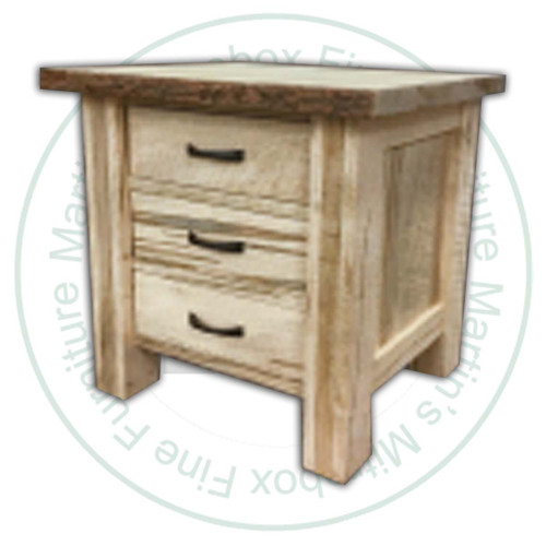 Wormy Maple Live Edge 3 Drawer Nightstand