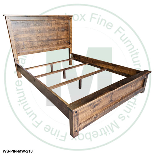 Oak Adirondack Queen Bed With 16'' Perimeter Footboard