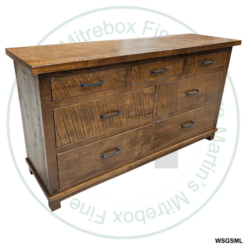 Oak Adirondack 7 Drawer Wide Dresser