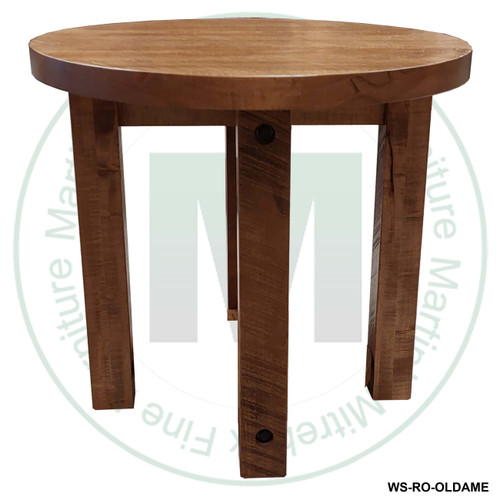 Oak Adirondack Round Small End Table