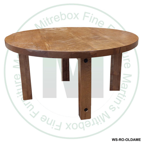 Oak Adirondack Round Small Coffee Table