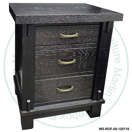 Oak Timber 3 Drawer Nightstand