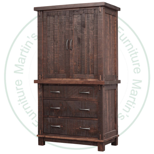 Oak Timber 3 Drawer Armoire