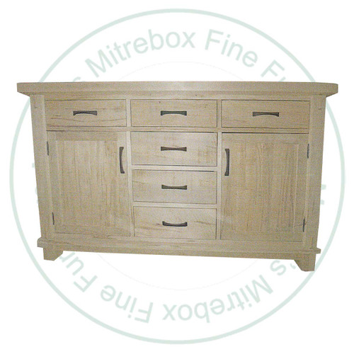 Oak Timber 6 Drawer 2 Door Sideboard