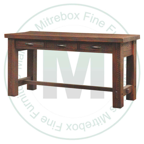 Oak Timber 3 Drawer Island