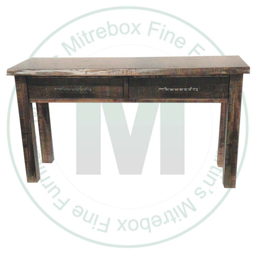 Pine Edgewood 2 Drawer Live Edge Sofa Table