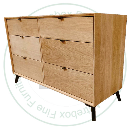 Oak Venice 6 Drawer Wide Dresser