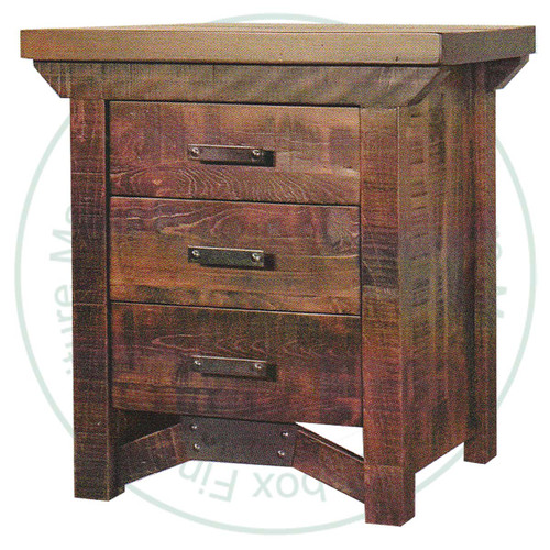 Maple Rustic Carlisle 3 Drawer Nightstand