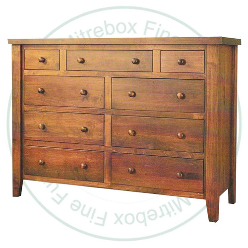 Pine Rustic Farmhouse 9 Drawer Dresser