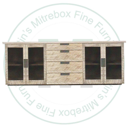 Oak Arthur 4 Glass Door and 4 Drawer Sideboard