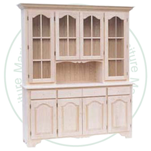 Oak Apple Pie Hutch And Buffet 62'' Wide x 80'' High x 18'' Deep