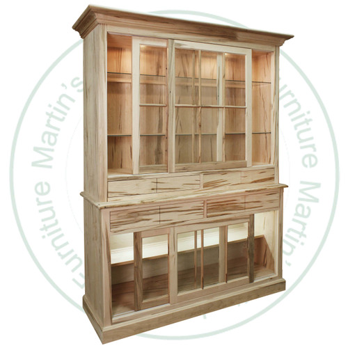 Wormy Maple Hutch And Buffet 62' Wide x 81'' High x 20'' Deep