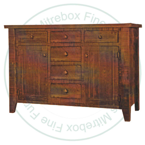 Oak Farmhouse 2 Wood Door and 6 Drawer Sideboard