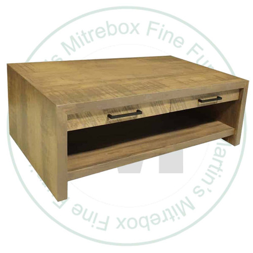 Wormy Maple Warehouse 2 Drawer and Shelf Coffee Table