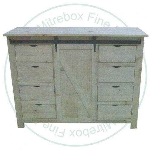 Wormy Maple Barn Door 8 Drawer 1 Door Dresser