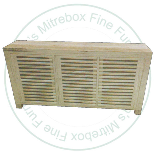 Wormy Maple Slatted 3 Door HDTV Entertainment Cabinet