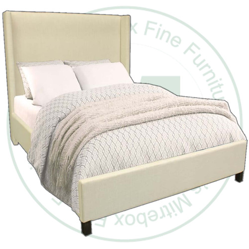 Pine Double Emile Upholstered Headboard Bed