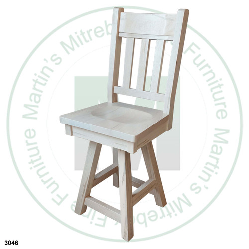 Wormy Maple Yukon 30'' Slatback Swivel Bar Chair