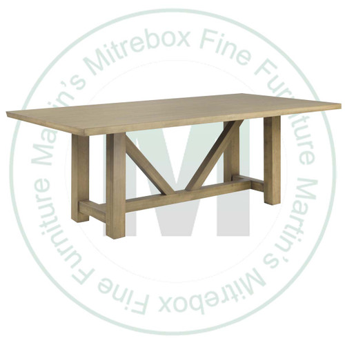 Wormy Maple Bay Street Solid Top Double Pedestal Table 48''D x 72''W x 30''H