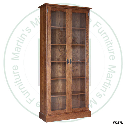 Maple Cottage 5 Adjustable Shelf 2 Glass Door Bookcase