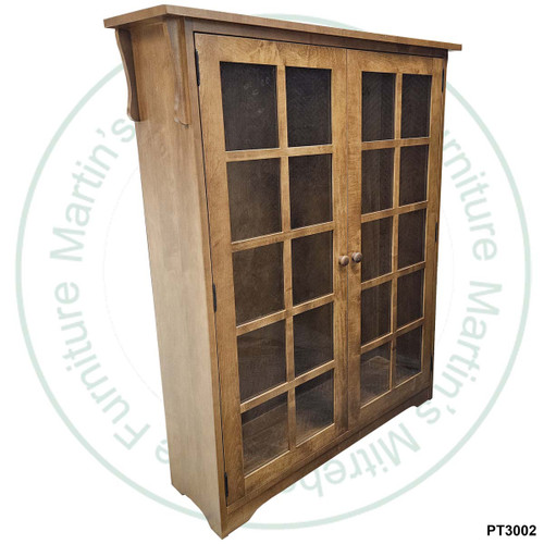 Maple Mission 2 Glass Door Wide Bookcase