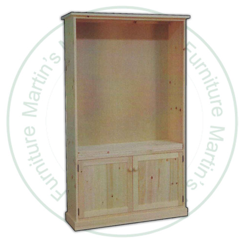 Pine Cottage Bookcase 36''W x 80''H x 14''D With 3 Adjustable Shelves And 2 Doors.