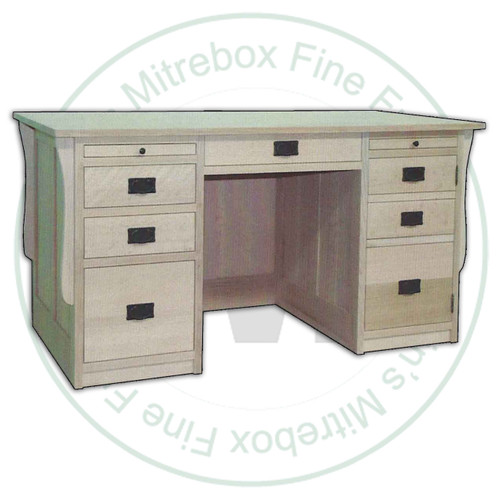 Pine Mission 3 Drawer 1 Door Computer Desk