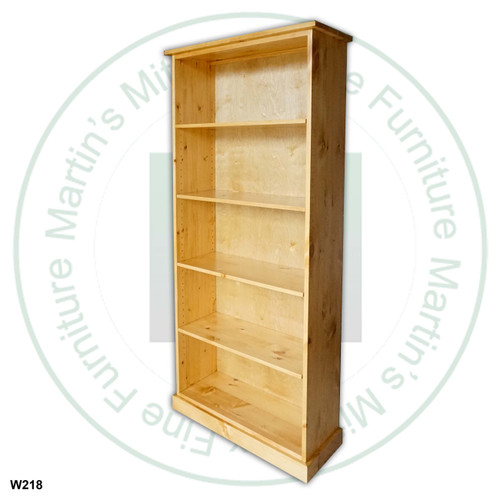 Oak Cottage Bookcase 36''W x 80''H x 14''D With 4 Adjustable Shelves.