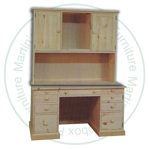 Oak Cottage Computer Desk Hutch 60''W x 48''H x 14''D