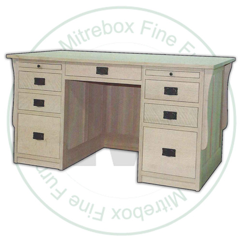Oak Mission 7 Drawer Office Desk