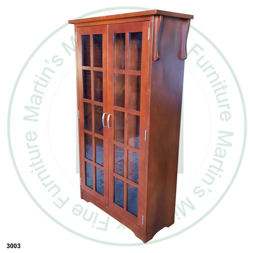Oak Mission 2 Glass Door Wide Bookcase