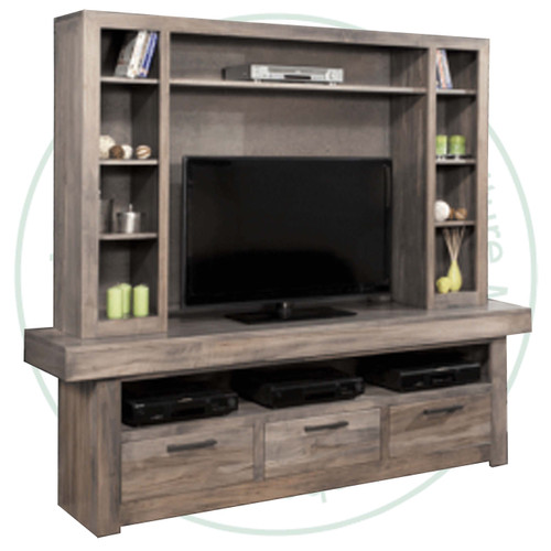 Maple Baxter HDTV Entertainment Cabinet With Hutch 19''D x 84''W x 79''H