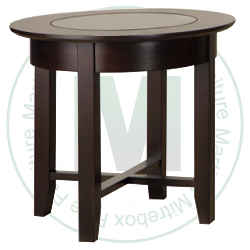 Maple Demi-Lume End Table 23''D x 23''W x 22''H With Glass Top