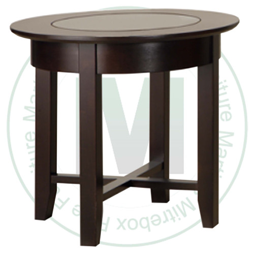 Oak Demi-Lume End Table 23''D x 23''W x 22''H With Glass Top