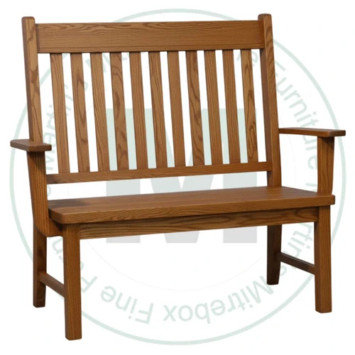 Oak Dakota Slat Back Love Seat