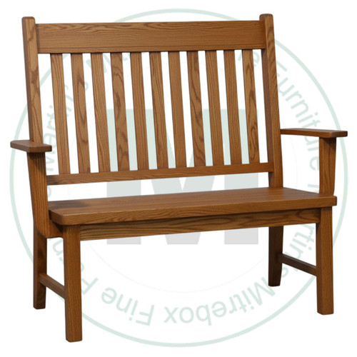 Oak Dakota Slat Back Love Seat