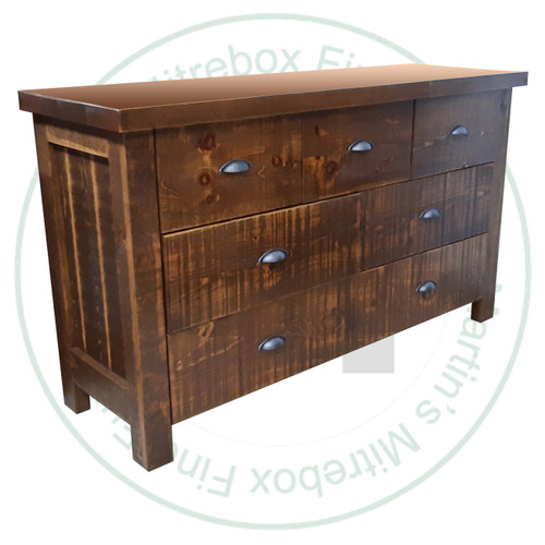 Pine Frontier Dresser 62''W x 36''H x 20''D With 7 Drawers