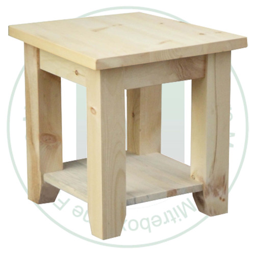 Oak Dakota End Table 22''D x 22''W x 24''H With Shelf 3.5'' Legs