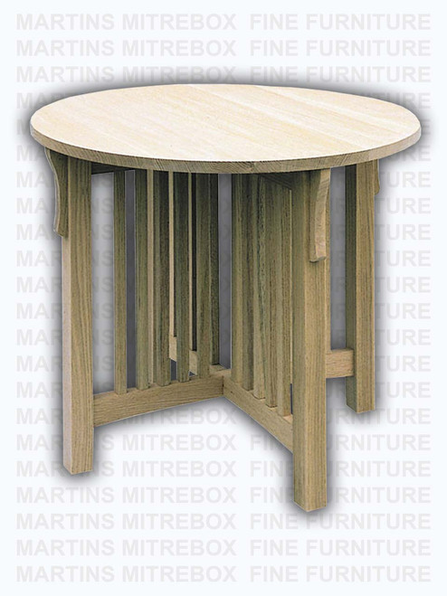 Maple Spindle Mission Round Parlor Table 30''W x 30''H x 30''D