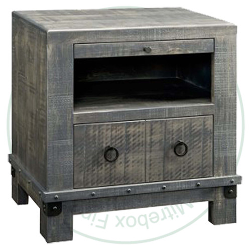 Oak Barrelworks Night Stand With Power Management With 1 Drawer And Pullout