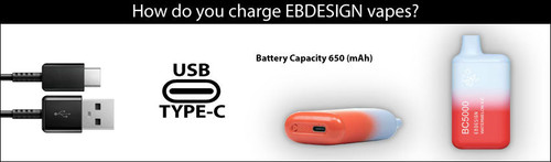 How do you charge EB Design vapes?