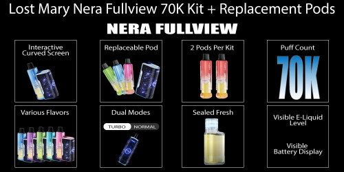 Lost Mary Nera Fullview 70K Kit + Replacement Pods
